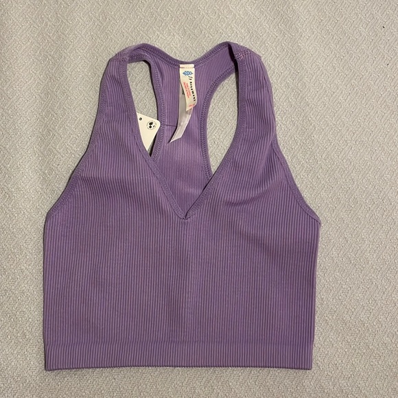 NWT Free People Movement Free Throw Crop Ribbed Racerback Tank Top - Picture 3 of 6